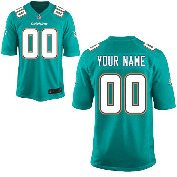 Youth Miami Dolphins Nike Aqua Custom Green Game NFL Jersey